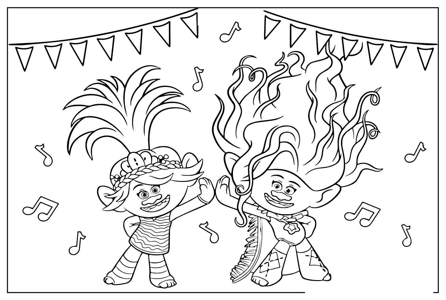 Plansa de colorat cu Trolls Band Together 27 20